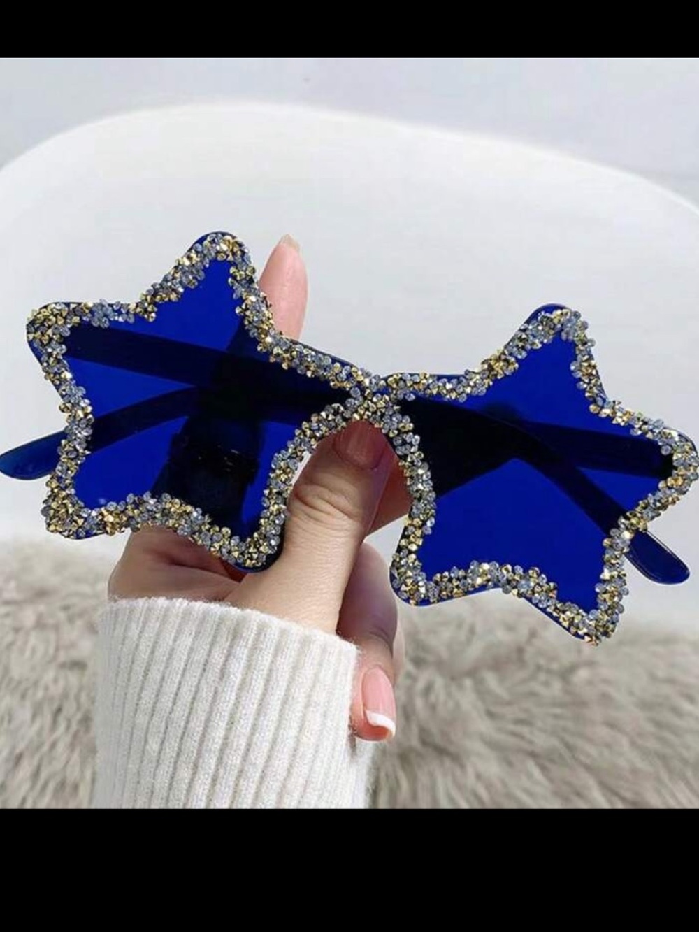 FREE Blue Star Glitter trim Sunglasses